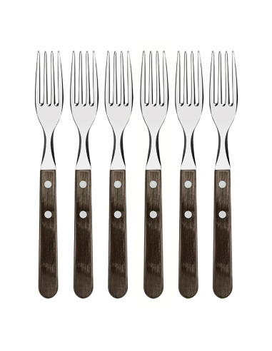 Set de 6 fourchettes de table jumbo en polywood châtaignier 20,5cm tramontina