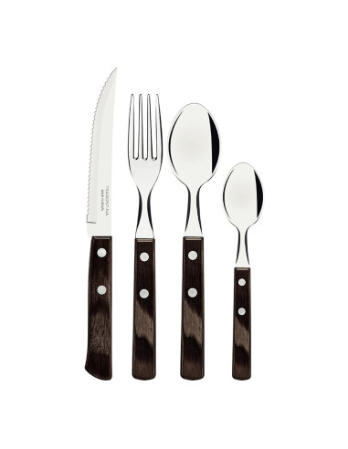 Couverts 24 pieces polywood châtaignier tramontina