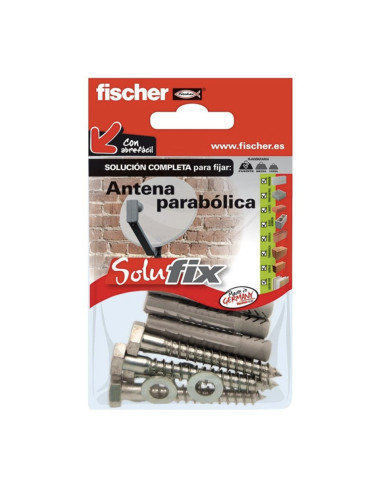Kit fixation antenne parabolique 502683 solufix fischer