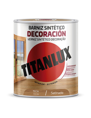 Vernis synthétique décoration teck satiné 750ml titanlux m11100934