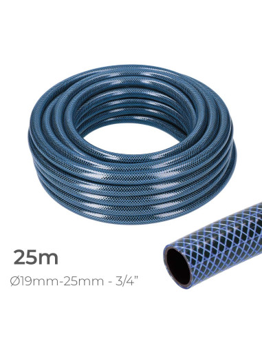 Tuyau d'arrosage intérieur bleu ø19mm. rouleau extérieur ø25mm (3/4") 25m edm