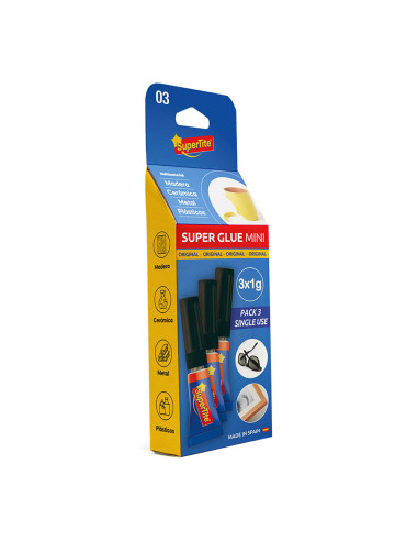 Adhésif instantané, blister 3x1g 2403 supertite