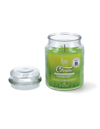Bougie citronnelle en pot 510ml magic lights