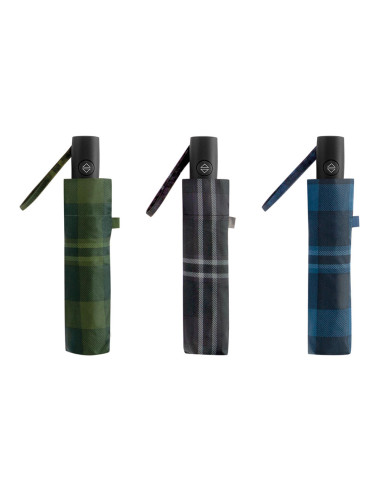 Mini parapluie a ouverture et fermeture automatique 7 nervures ø56cm pongee droite grip noir clima couleurs / modèles assortis