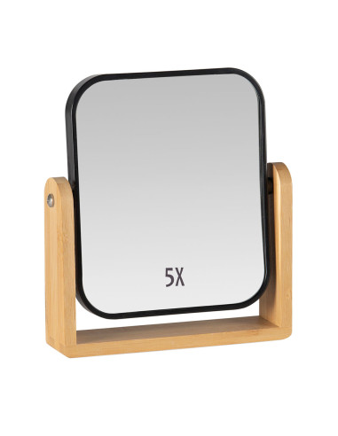 Andrea house miroir sur pieds carrés en bambou noir