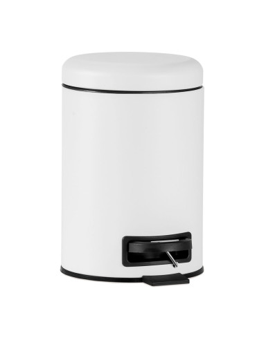 Andrea house poubelle de salle de bain metal blanc 3l