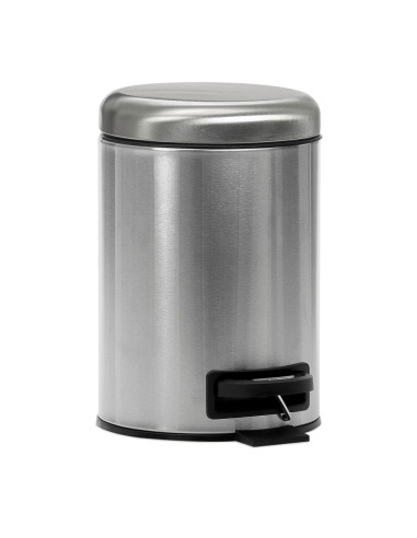 Poubelle de salle de bain metal argent 3l andrea house