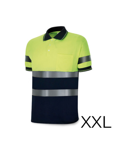 polo bicolore à manches courtes haute visibilité. tissu polyester 160g. respirant talla xxl 1288pavxmcyfa/xxl marca