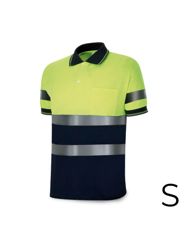 polo bicolore à manches courtes haute visibilité. tissu polyester 160g. respirant taille smarca 1288pavxmcyfa/s