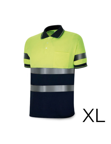polo bicolore à manches courtes haute visibilité. tissu polyester 160g. respirant taille xl 1288pavxmcyfa/xl marca