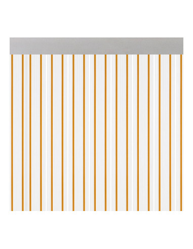 Modele "ferrara" rideau de porte transparent couleur miel 90x210cm m63112 acudam
