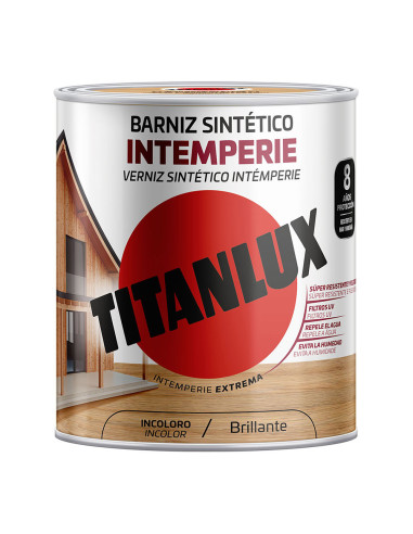 Vernis exterieur synthetique brillant incolore 0,250l titanlux m14100014.