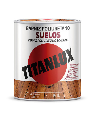 Vernis polyuréthane incolore brillant pour sols 0,750l titanlux m16100034.