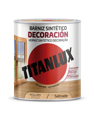 Vernis incolore satiné décoration synthétique 4l titanlux m11100004