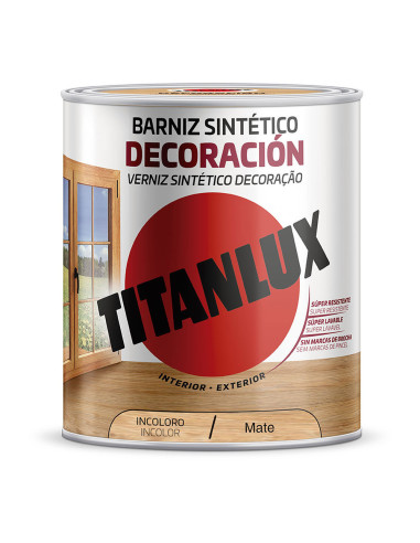 Vernis synthetique incolore mat decoration 4l titanlux m12100004.