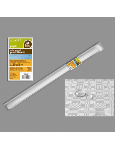 Rouleau de nappe plastique blanche 5x1,2m