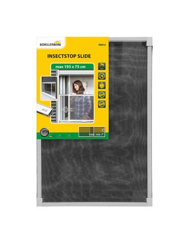 Moustiquaire cadre fixe extensible aluminium blanc 75x100-193cm shellenberg