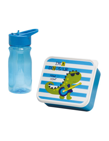 Coffret snack pour enfants avec cantine dino 0.85l/0.5l mondex