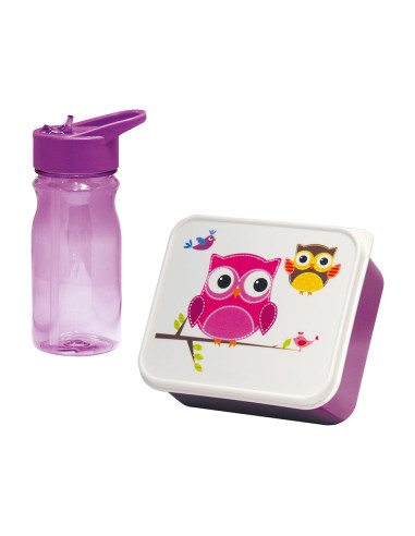 Coffret snack pour enfants avec chouette cantine 0.85l/0.5l mondex
