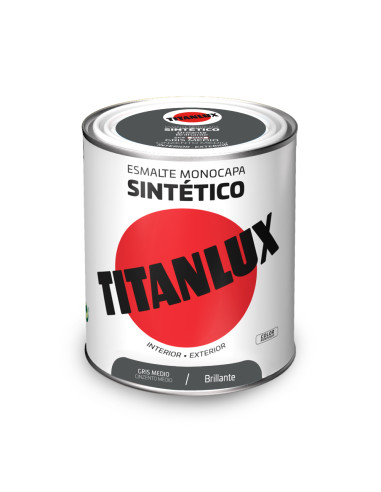 Laque synthetique monocouche brillante gris moyen 750ml titanlux 5808971