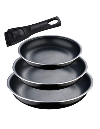 Set 3 poêles (ø18+ø20+ø24cm) click & cook bergner