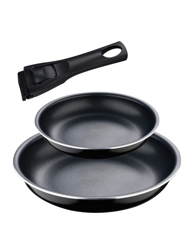 Set 2 poêles (ø20+ø26cm) click & cook bergner