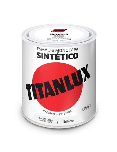 Émail synthétique monocouche blanc avec décor brillant 250ml titanlux 5809018