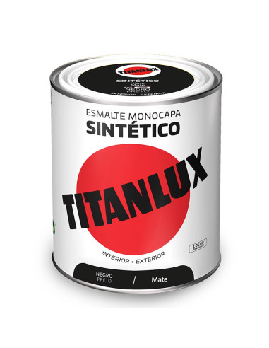 Émail synthétique monocouche noir mat 750ml titanlux 5809006
