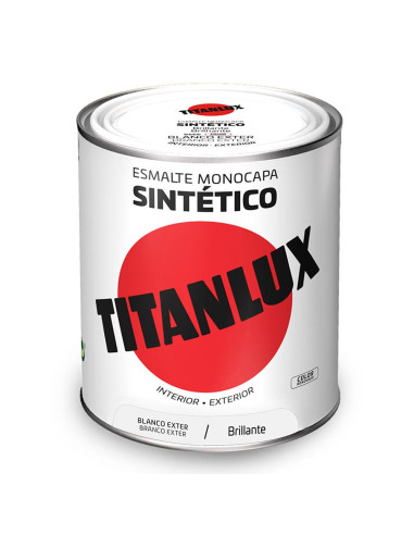 Laque synthétique monocouche blanc brillant pour extérieurs 750ml titanlux 5809022