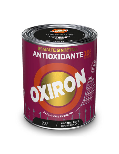 Émail synthétique métallique antioxydant oxiron lisse noir brillant 250ml titan 5809080