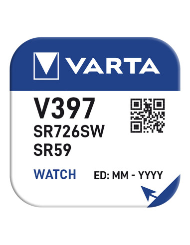 Pile de bouton sr59 - v397 varta 23mah (blister 1 unit.) ø7,9x2,6mm
