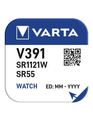 Pile de bouton sr55 - v391 varta 42mah (blister 1 unit.) ø11,6x5,4mm