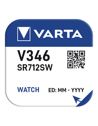Pile de bouton sr712sw - v346 varta 10mah (blister 1 unit.) ø7,9x1,25mmpile bouton sr712sw- v346 varta 10 mah (blister 1 uni ...