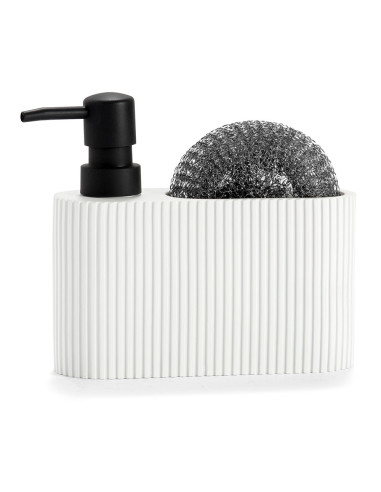 Distributeur pol avec recureur blanc/noire 16x5x15cm cc71086 andrea house
