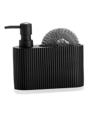 Distributeur pol avec recureur noir 16,5x5,5x15cm cc71087 andrea house