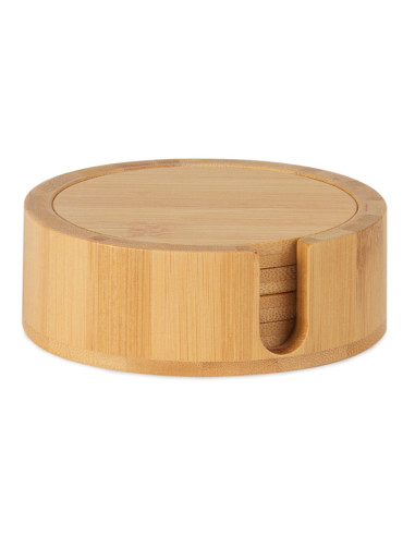 Dessous de verre en bambou avec support ø11x4cm ms72076 andrea house
