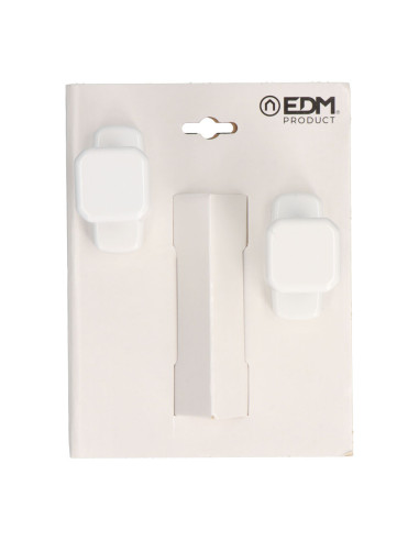 Bouton recuperable blister 6807 aluminium blanc edm