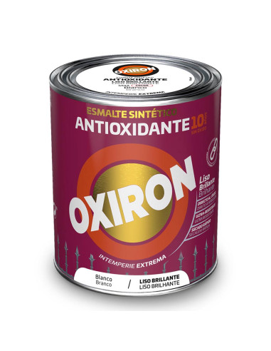Émail synthétique métallique antioxydant oxiron lisse blanc brillant 750ml titan 5809078