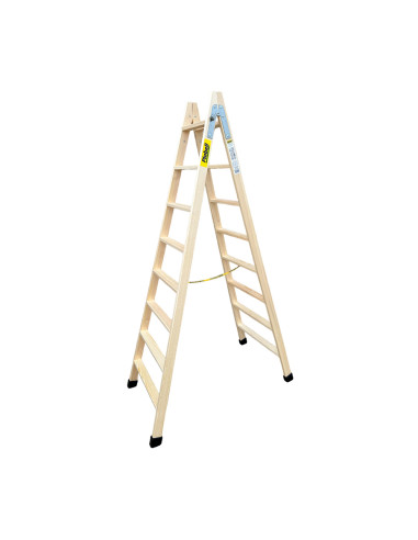 Escalier en bois marches larges 214cm de haut bld-8 plabell