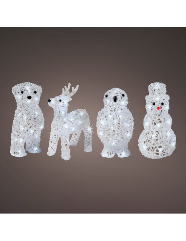 Animaux de noël pour l'extérieur avec des piles modèles assortis 491031