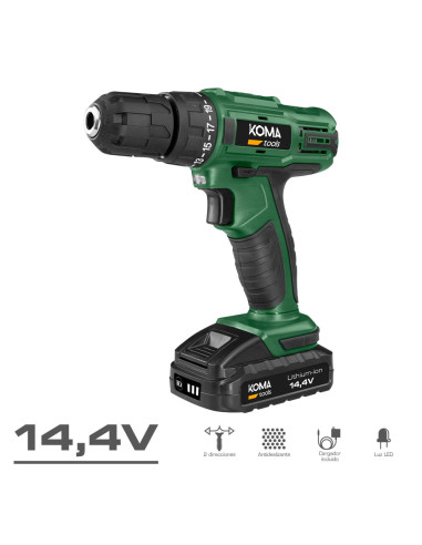 Malette avec perceuse et tournevis à batterie 14,4 1 500 mah koma tools