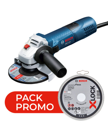 Kit promo gws 720w 7-115 mini grinder + bosch 10 disc can.