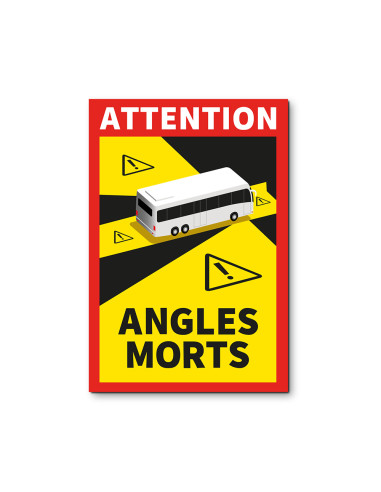 Pack 3 autocollants "angles morts" pour bus 17x25cm