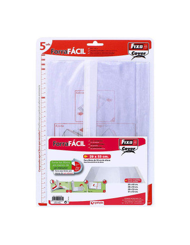 Lot de 5 protege-livres ajustables de pvc transparent 290x530mm grafoplas