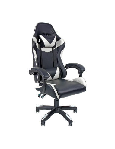 Chaise de gaming ergonomique noir et blanc edm