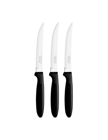 Ensemble de 3 couteaux à grilles ipanema noir 21,3cm tramontina