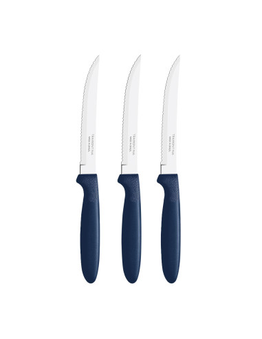 Ensemble de 3 couteaux à rôtir ipanema bleu 21,3cm tramontina