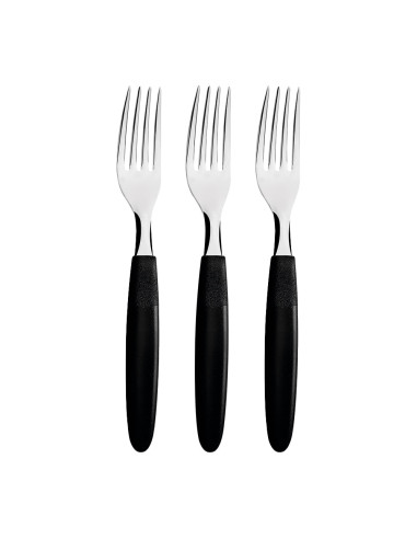 Ensemble de fourchettes de table ipanema noir 3 pièces 19,1cm tramontina
