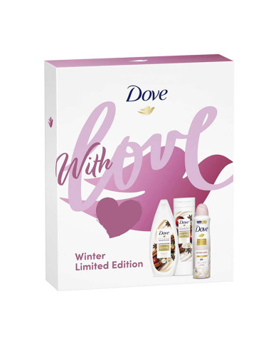 Dove love hiver coffret 3 pièces sp 150+gel 250+ lait 250