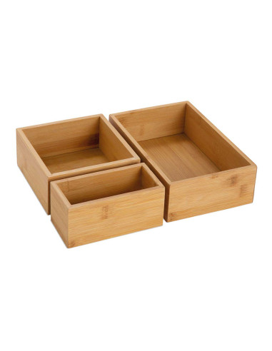 Ensemble de 3 boîtes de rangement 30x23x7cm ax73022 andrea house